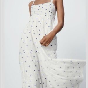 Blue and white Zara maxi dress